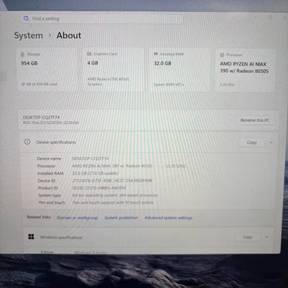 Asus ROG Flow Z13 GZ302EA 13.4" Ryzen AI Max 390 3.2GHz 32GB RAM 1TB SSD